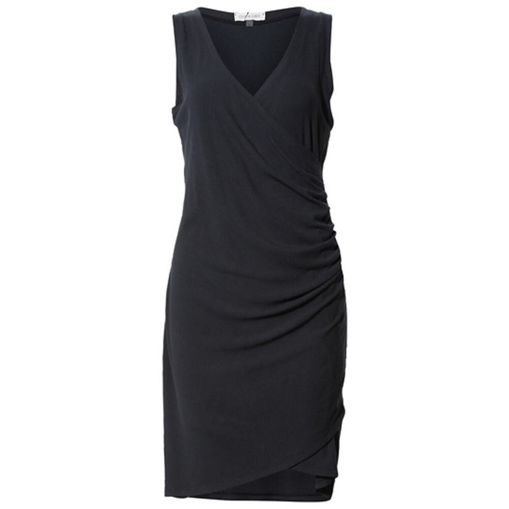 OLIVIA GREY Women's Shirred Sleeveless Dress Size 2XL In Black